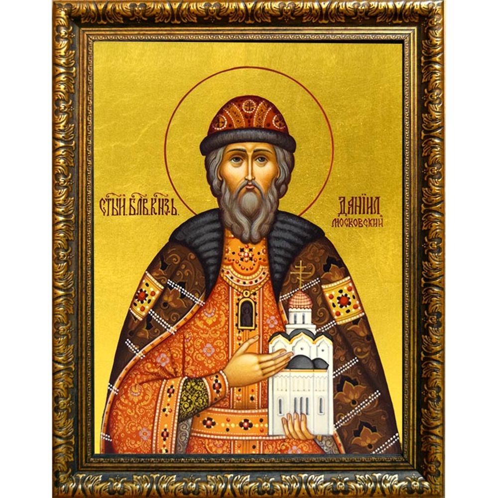 Даниил Московский Cвятой благоверный князь. Икона на холсте.