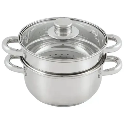 Пароварка MEDIANO 2х-уровневая из нерж стали, объем 2,5 л, индукция/капс дно