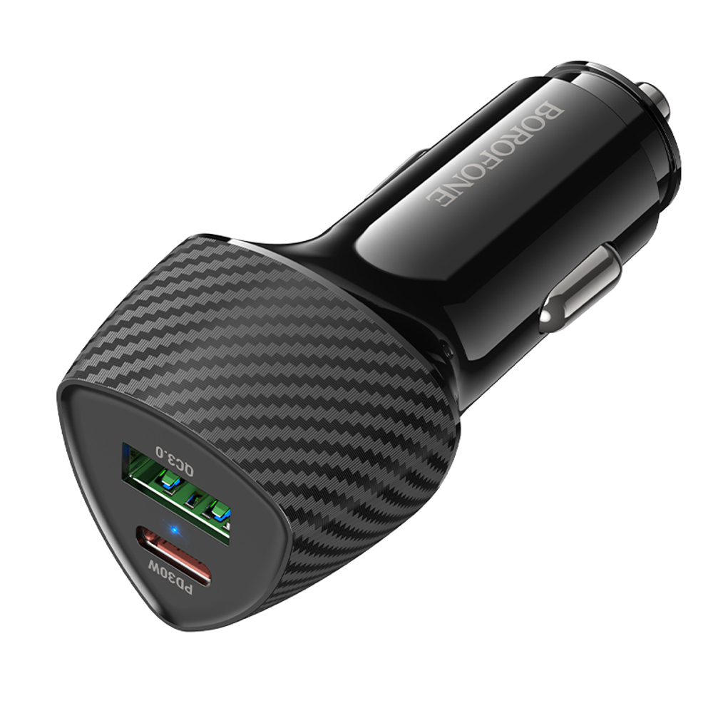 Автомобильный адаптер питания BOROFONE BZ31C PD 30W QC 3.0 (черный)