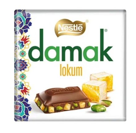 Шоколад Damak молочный с рахат-лукумом и фисташками