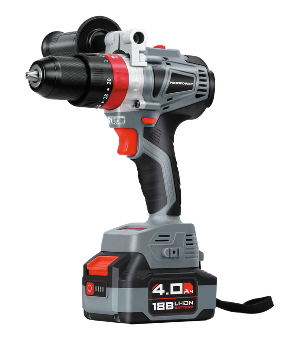 Дрель аккумуляторная бесщеточная ударная ProfiPower MKDHP-18V