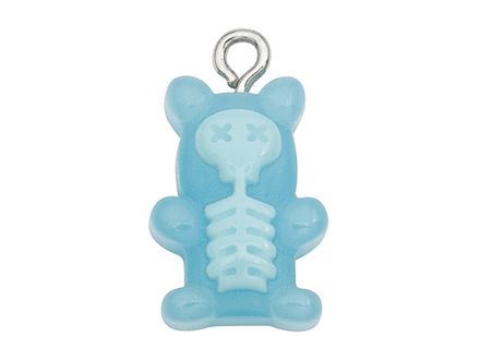 Подвеска  Мармеладный Мишка-skeleton 20мм, голубой