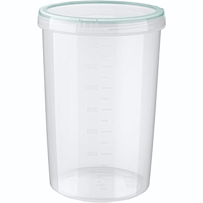 Контейнер для продуктов «Винтаж» с крышкой ;полипроп.;1,5л;D=12,5,H=18см;прозр.,голуб. (Цвет: прозрачный)