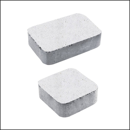 Тротуарная плитка КЛАССИКО - Стоунмикс Белый, комплект из 2 видов плит