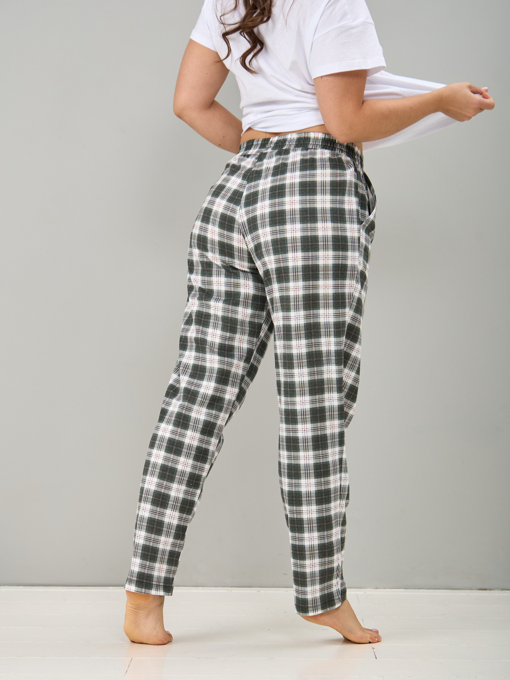 Брюки Б-18/хаки-клетка