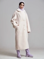 Шуба чебурашка длинная из овечьей шерсти, SilverFox (арт.S1072rm09bz)
