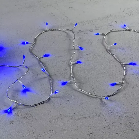 Светодиодная гирлянда 20 м., 200 синих LED ламп, 24V., прозрачный силиконовый провод, IP65, Beauty Led (EST200-10-1B)