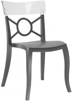 Стул пластиковый Papatya Opera-S, антрацит, прозрачный