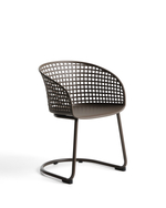 Уличный стул Tenaro из коричневого пластика и стали