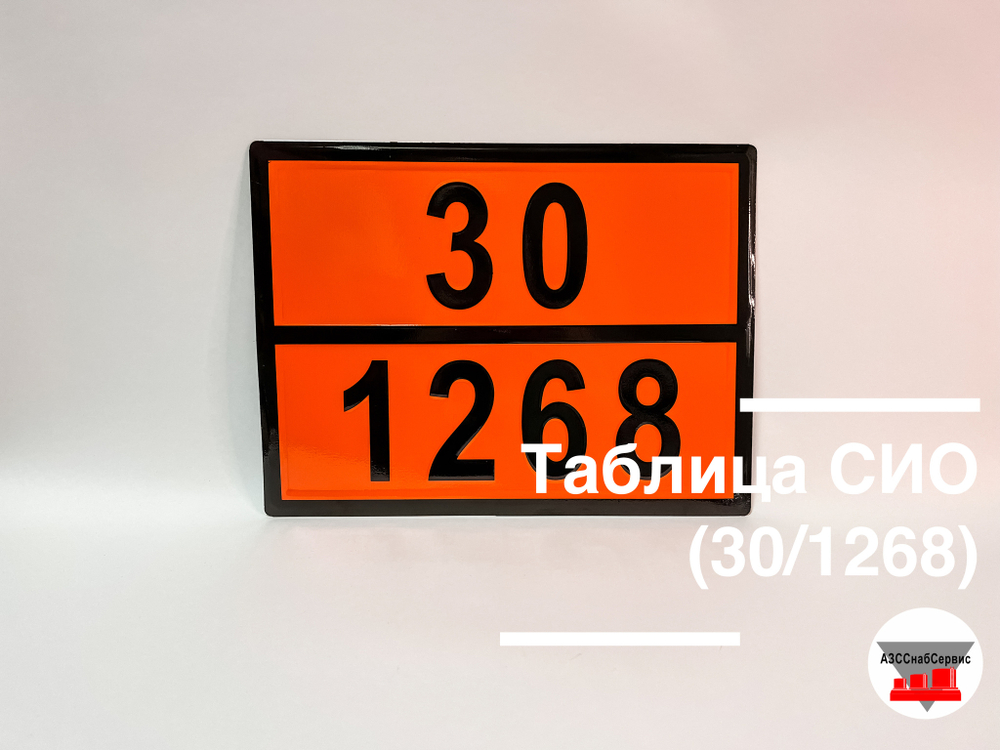 Таблица Опасный груз 30/1268 (дистилляты нефти н.у.к.)