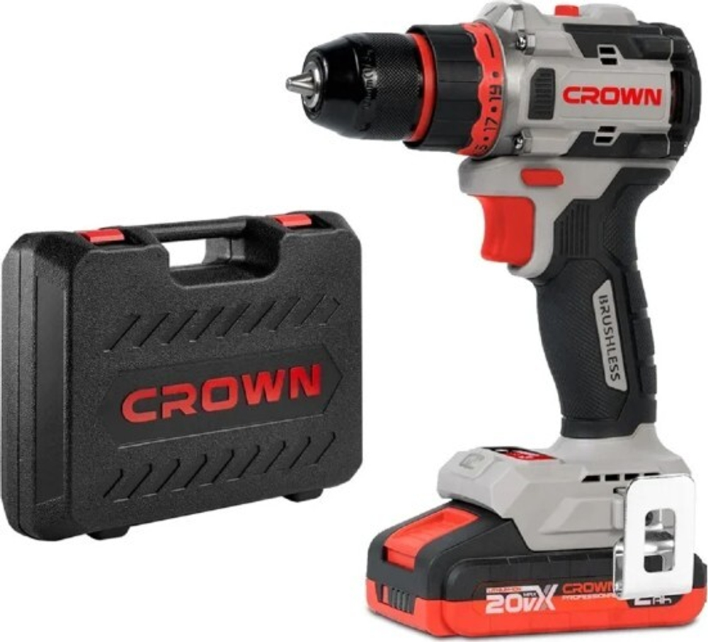 Дрель-шуруповерт аккумуляторная Crown CT21128HMX-2 BMC