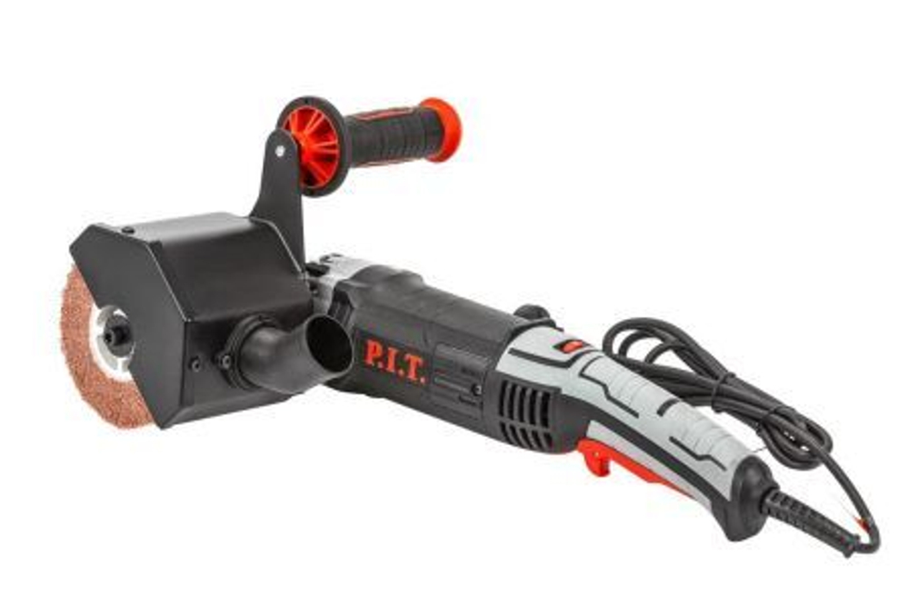 Щеточная шлифмашина PWP120-C1 (120х100мм,1500Вт, 600-3000об/мин, нейл.щетка, повор рук, дв. пылезащ)