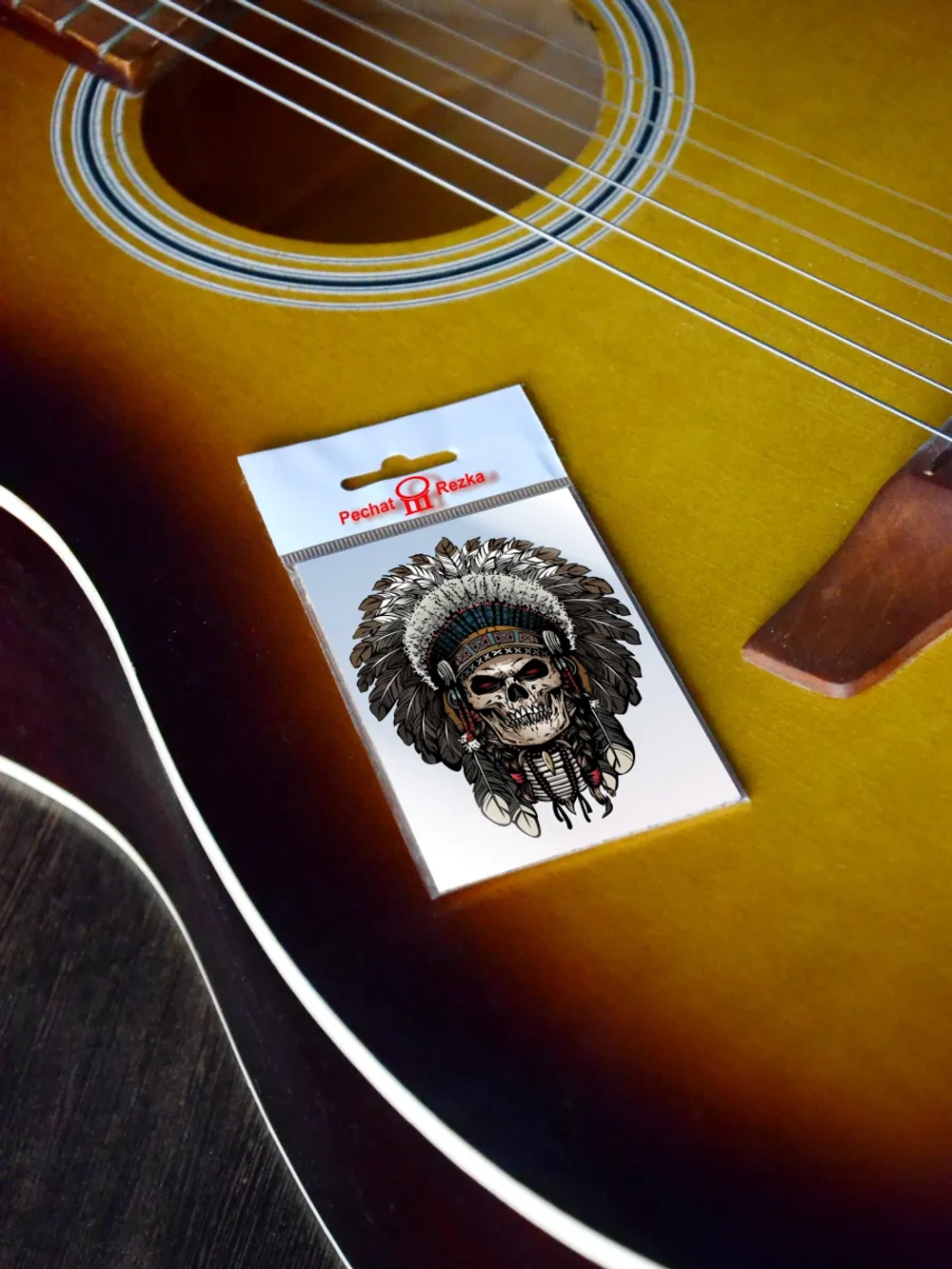 Стикер - Череп Индеец