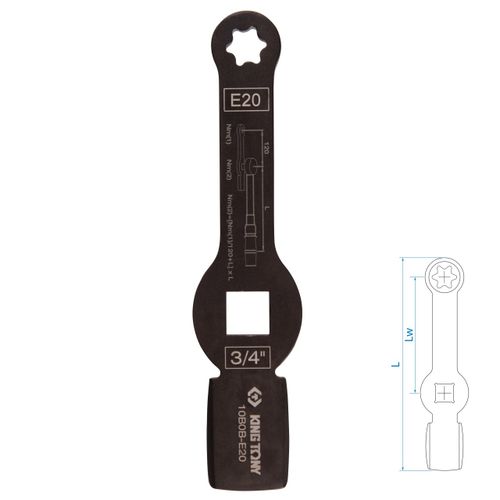 KING TONY (10B0B-E20) Ключ для тормозных суппортов грузовых автомобилей E20, 3/4", ударный