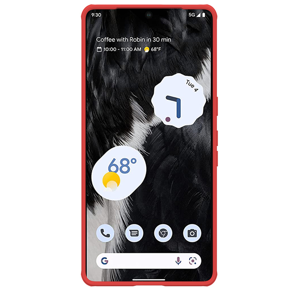 Усиленный чехол красного цвета от Nillkin для Google Pixel 7, серия Super Frosted Shield Pro, двухкомпонентный