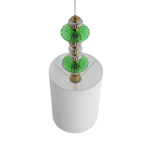 8337/1A MODERNI бронза/белый/зеленый, металл/стекло/текстиль Подвес E27 60W 220V ILMIRA