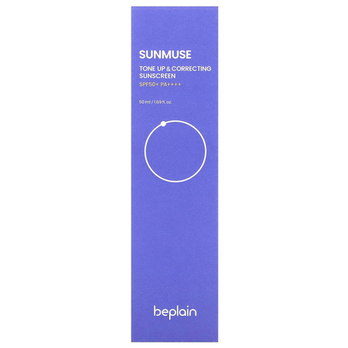 Beplain, Sunmuse, тонизирующий и корректирующий солнцезащитный крем, SPF 50+, PA ++++, 50 мл (1,69 жидк. унции)