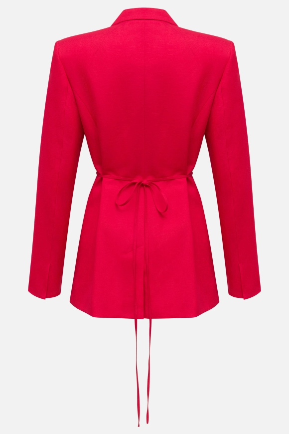 Льняной жакет с завязками