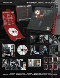 Альбом P1Harmony - UNIQUE 9th Mini Album COMPACT 6 Version SET