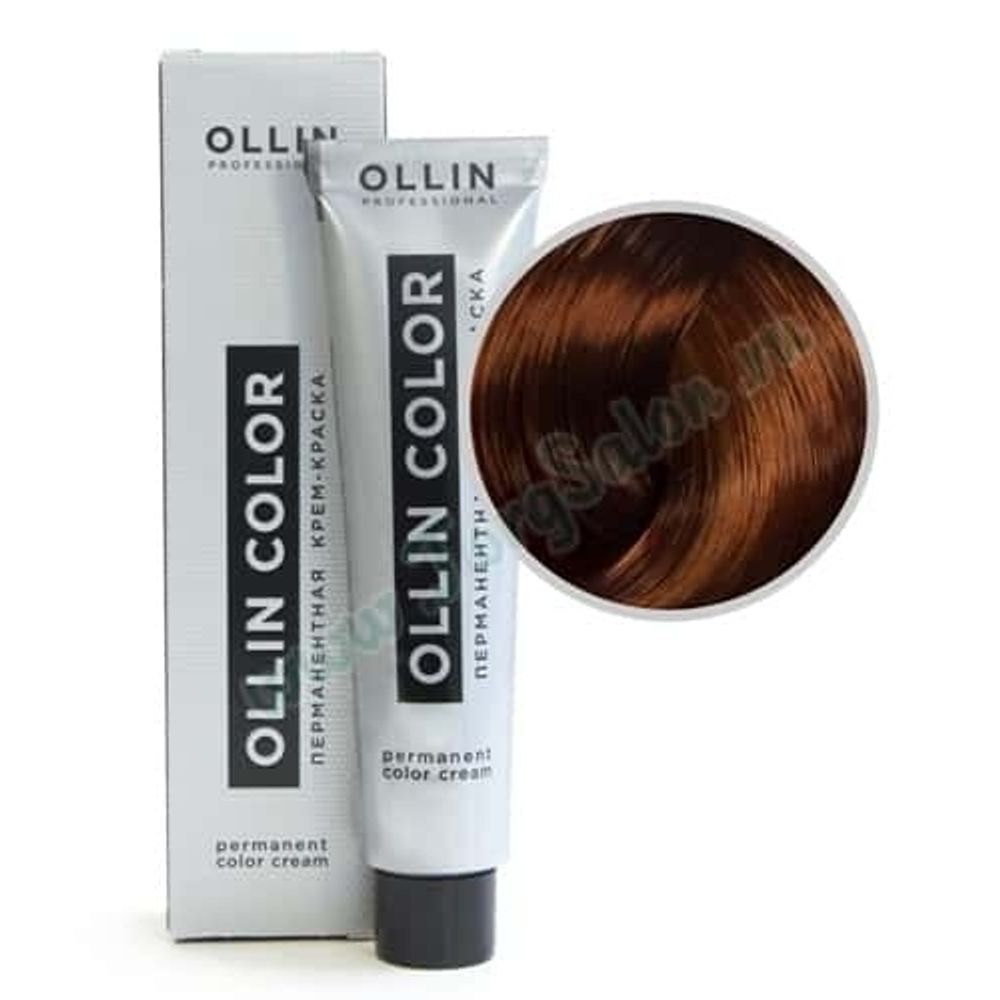 Крем краска для волос перманентная Ollin Color «Темно-русый медный» 6/4