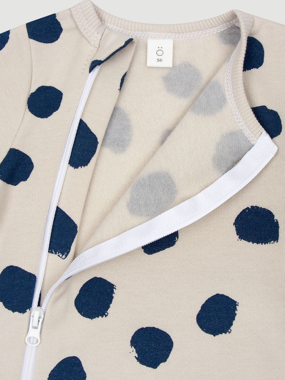 Утеплённый комбинезон с закрытой ножкой Mjölk Sleep and Play Горошки