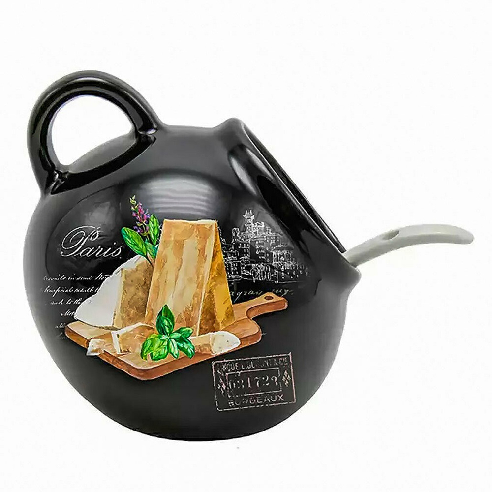 Солонка 170мл с ложкой "Черный трюфель", Prima collection