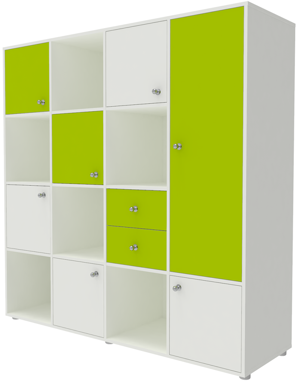 Стеллаж КарИВи Джери 2 Белый  Лайм, Белый