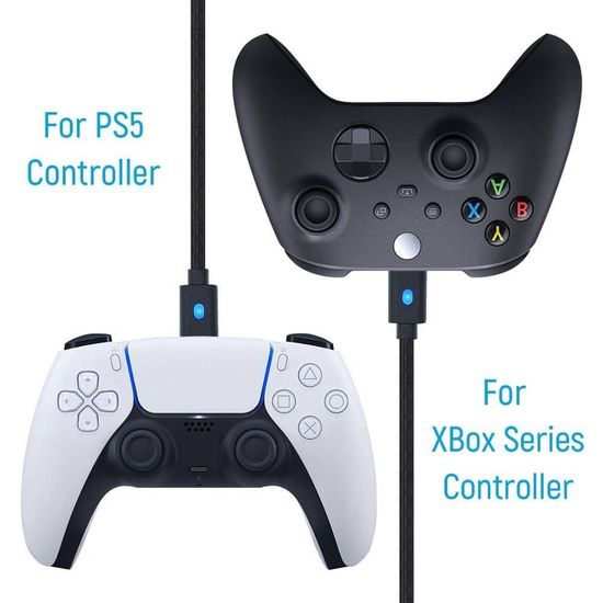 USB Type-C кабель DOBE с индикатором для зарядки геймпадов DualSense (PS5), Xbox Series X/S и Nintendo Switch консолей, Charging Cable