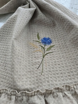 Полотенце кухонное с оборкой Василёк