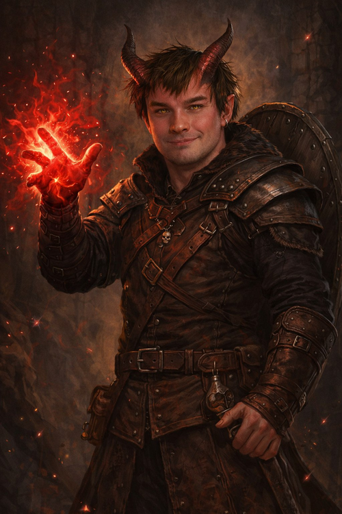 Кастомный заказ Тифлинг волшебник-клерик (3д +покраска игровая+ 10см(печать))