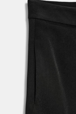ZARA БРЮКИ WIDE LEG С ЗАЩИПАМИ — ZW COLLECTION, ЧЕРНЫЙ