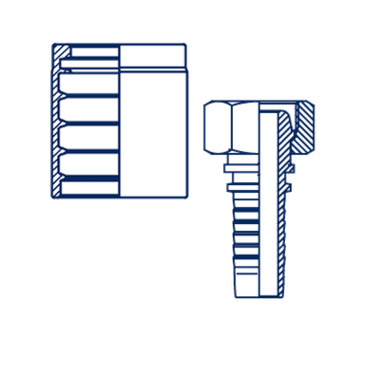 Фитинг DN 12 DK (Г) 22x1.5 накидная гайка + Муфта DN 12 1SN\2SN Комплект POWERMASTER