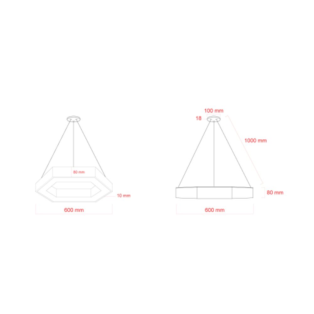 Светильник LED ЭРА Geometria SPO-123-W-40K-045 Hexagon 45Вт 4000K 2900Лм IP40 600*80 белый подвесной драйвер внутри | Декоративные светильники Geometria