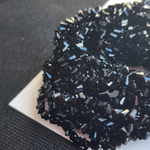 Алмазный хрусталь, чёрный треугольник, алмазная крошка, 4мм, нить 35см