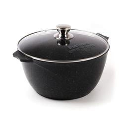 Кастрюля алюминий, антиприг, 5 л, с крыш, кругл, Мечта, Гранит black, 45802