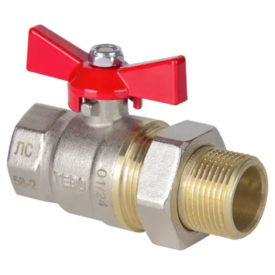 Кран шаровой TEBO 1" с американкой (бабочка)