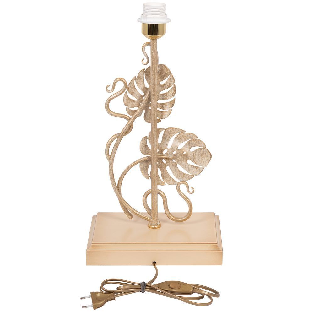 Настольная лампа Monstera Deliciosa (Монстера) Айвори Мраморное золото с абажуром Vintage Белый