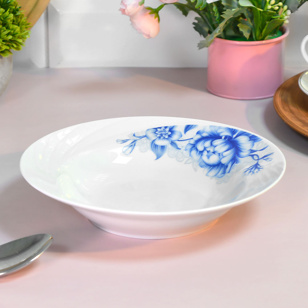 Тарелка 200мм глубокая форма Голубка Камелия