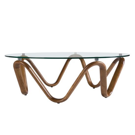 Журнальный столик 2124/CT20048 из стекла и ореха