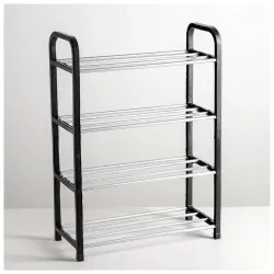 Обувница Доляна (Черный), 4 яруса, 42×19×60 см