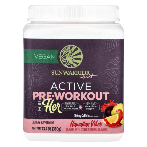Sunwarrior, Sport, Active Pre-Workout For Her, Hawaiian Vibes, 380 г (13,4 унции)