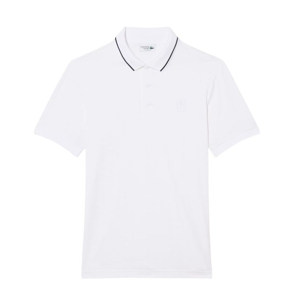 Мужское теннисное поло Lacoste Ultra Dry Heritage Tennis - white