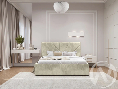 Кровать Рица 1 1;6 (Шторм 05; 1 категория) + Матрас Оптима Медиум АКЦИЯ!