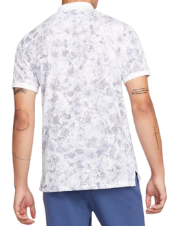 Мужское теннисное поло Nike Dri-Fit Printed Slim Fit Polo - white/white