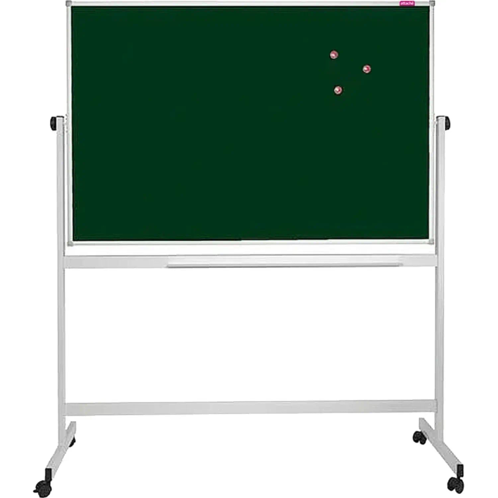 Доска меловая-магнитн-зелен/маркер-белая Attache Twist100х150вращ.моб.усил