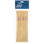 Трубочки для коктейлей с гофрой «Золотые зигзаги», золото, металлик, 12 шт