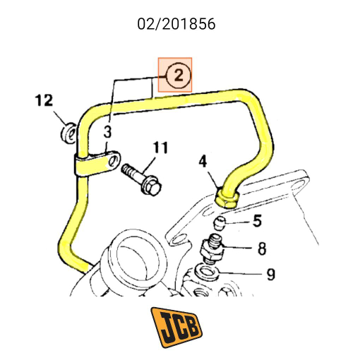 Трубопровод турбины JCB 02/201856, 02-201856, 02201856