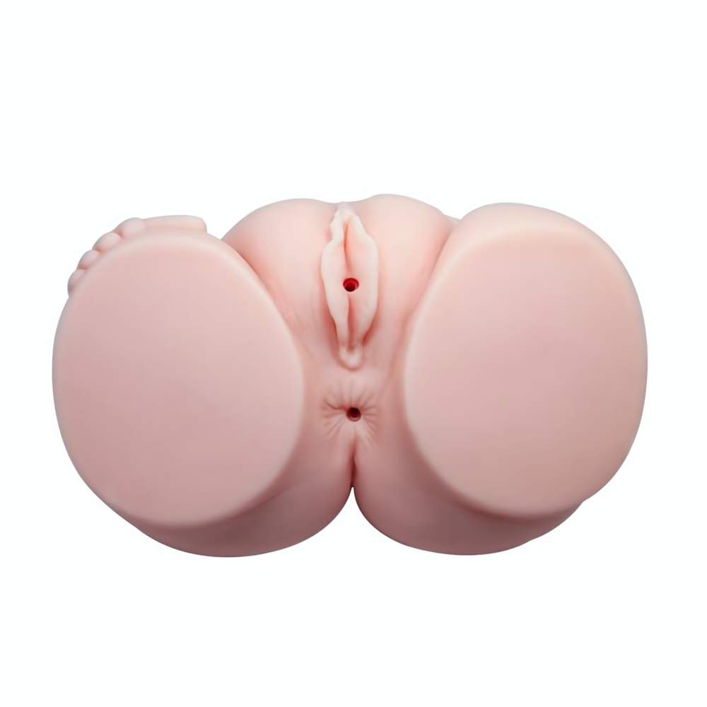 Телесный мастурбатор с двумя любовными тоннелями и вибрацией (Цвет: телесный)
