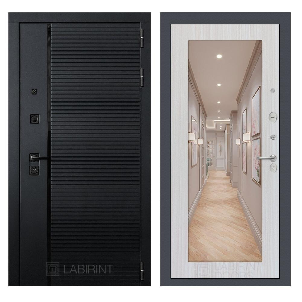 Дверь Входная Лабиринт Пиано 18 С зеркалом Сандал белый