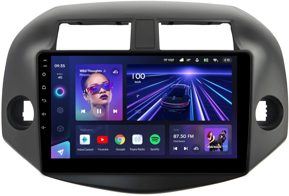 Магнитола для Toyota RAV4 30 2005-2012, Vanguard (рамка под 10") - Teyes CC3L на Android 10, 8-ядер, CarPlay, 4G SIM-слот